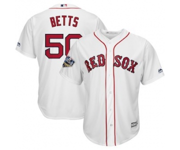 Men's Boston Red Sox #50 Mookie Betts Majestic White 2018 World Series Cool Base Player Jersey