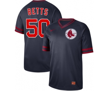 Men's Boston Red Sox #50 Mookie Betts Navy Authentic Cooperstown Collection Stitched Baseball Jersey