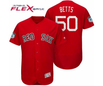 Men's Boston Red Sox #50 Mookie Betts Red 2017 Spring Training Stitched MLB Majestic Flex Base Jersey