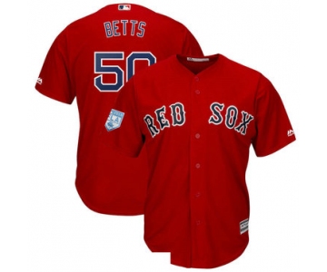 Men's Boston Red Sox 50 Mookie Betts Red 2019 Spring Training Cool Base Jersey