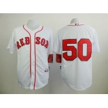 Men's Boston Red Sox #50 Mookie Betts White Jersey