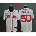 Men's Boston Red Sox #50 Mookie Betts White Stitched MLB Flex Base Nike Jersey