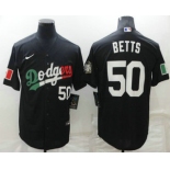 Men's Los Angeles Dodgers #50 Mookie Betts Black Mexico 2020 World Series Cool Base Nike Jersey