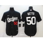 Men's Los Angeles Dodgers #50 Mookie Betts Black Stitched MLB Cool Base Nike Jersey