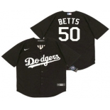 Men's Los Angeles Dodgers #50 Mookie Betts Black Stitched MLB Cool Base Nike Jersey