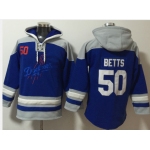 Men's Los Angeles Dodgers #50 Mookie Betts Blue Ageless Must Have Lace Up Pullover Hoodie