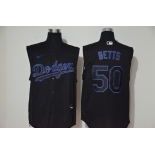 Men's Los Angeles Dodgers #50 Mookie Betts Lights Out Black Fashion 2020 Cool and Refreshing Sleeveless Fan Stitched MLB Nike Jersey