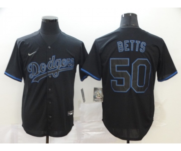 Men's Los Angeles Dodgers #50 Mookie Betts Lights Out Black Fashion Stitched MLB Cool Base Nike Jersey