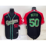 Men's Los Angeles Dodgers #50 Mookie Betts Number Black Mexican Heritage Culture Night Nike Jersey