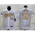 Men's Los Angeles Dodgers #50 Mookie Betts Number White 2022 All Star Stitched Flex Base Nike Jersey