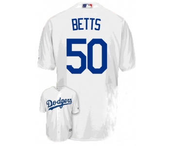 Men's Los Angeles Dodgers #50 Mookie Betts Player Replica White Cool Base Home Jersey