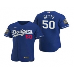 Men's Los Angeles Dodgers #50 Mookie Betts Royal 2020 World Series Authentic Flex Nike Jersey