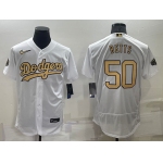 Men's Los Angeles Dodgers #50 Mookie Betts White 2022 All Star Stitched Flex Base Nike Jersey
