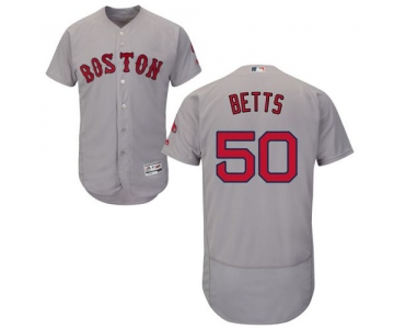 Red Sox #50 Mookie Betts Grey Flexbase Authentic Collection Stitched MLB Jersey