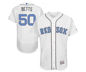 Red Sox #50 Mookie Betts White Flexbase Authentic Collection 2016 Father's Day Stitched MLB Jersey