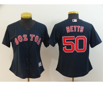 Women's Boston Red Sox #50 Mookie Betts Navy Blue New Cool Base Stitched MLB Jersey