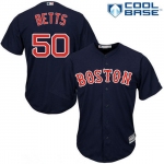 Women's Boston Red Sox #50 Mookie Betts Navy Blue Stitched MLB Majestic Cool Base Jersey