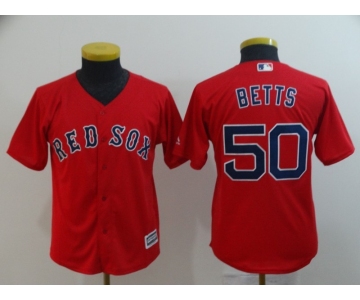 Women's Boston Red Sox #50 Mookie Betts Red Stitched MLB Cool Base Jersey