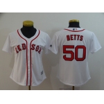 Women's Boston Red Sox #50 Mookie Betts White Home Stitched MLB Cool Base Jersey