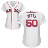 Women's Boston Red Sox #50 Mookie Betts White Home Stitched MLB Majestic Cool Base Jersey