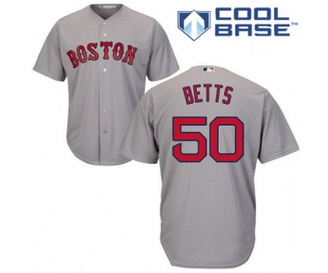 Youth Boston Red Sox #50 Mookie Betts Gray Road Stitched MLB Majestic Cool Base Jersey