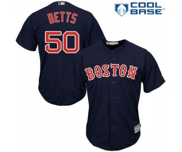 Youth Boston Red Sox #50 Mookie Betts Navy Blue Stitched MLB Majestic Cool Base Jersey