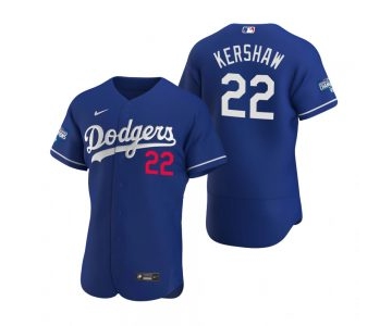 Los Angeles Dodgers #22 Clayton Kershaw Royal 2020 World Series Champions Jersey