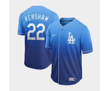 Men's Los Angeles Dodgers 22 Clayton Kershaw Blue Drift Fashion Jersey