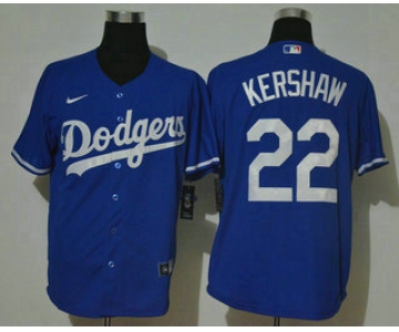 Men's Los Angeles Dodgers #22 Clayton Kershaw Blue Stitched MLB Cool Base Nike Jersey