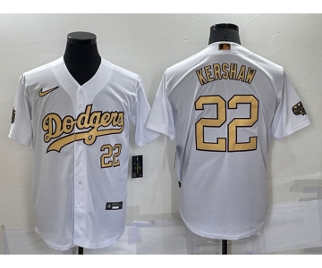 Men's Los Angeles Dodgers #22 Clayton Kershaw Number White 2022 All Star Stitched Cool Base Nike Jersey