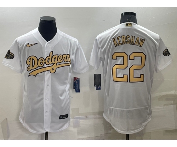 Men's Los Angeles Dodgers #22 Clayton Kershaw White 2022 All Star Stitched Flex Base Nike Jersey