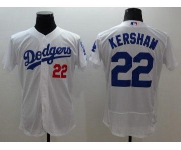 Men's Los Angeles Dodgers #22 Clayton Kershaw White Flexbase 2016 MLB Player Jersey