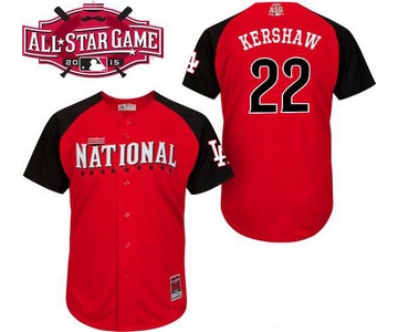 National League Los Angeles Dodgers #22 Clayton Kershaw Red 2015 All-Star Game Player Jersey