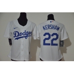 Women's Los Angeles Dodgers #22 Clayton Kershaw White Women 2020 Nike Cool Base Jersey