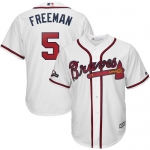 Atlanta Braves #5 Freddie Freeman Majestic 2019 Postseason Official Cool Base Player White Jersey