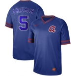 Braves #5 Freddie Freeman Royal Authentic Cooperstown Collection Stitched Baseball Jersey