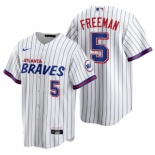 Men's Atlanta Braves #5 Freddie Freeman 2021 City Connect Stitched White Jersey