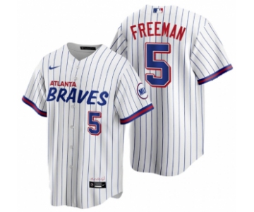 Men's Atlanta Braves #5 Freddie Freeman 2021 City Connect Stitched White Jersey