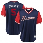 Men's Atlanta Braves 5 Freddie Freeman Andrew Navy 2018 Players' Weekend Cool Base Jersey