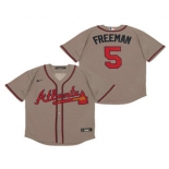 Men's Atlanta Braves #5 Freddie Freeman Gray Stitched MLB Cool Base Nike Jersey
