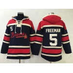 Men's Atlanta Braves #5 Freddie Freeman Navy Blue Stitched MLB Baseball Hoodie