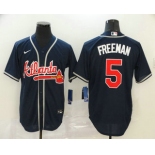 Men's Atlanta Braves #5 Freddie Freeman Navy Blue Stitched MLB Cool Base Nike Jersey