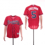 Men's Atlanta Braves 5 Freddie Freeman Red Cool Base Jersey