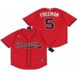 Men's Atlanta Braves #5 Freddie Freeman Red Stitched MLB Cool Base Nike Jersey