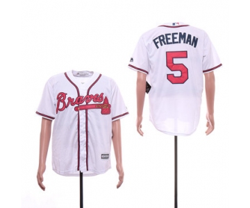 Men's Atlanta Braves 5 Freddie Freeman White Cool Base Jersey