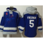 Men's Los Angeles Dodgers #5 Freddie Freeman Blue Ageless Must Have Lace Up Pullover Hoodie