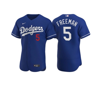 Men's Los Angeles Dodgers #5 Freddie Freeman Royal Flex Base Stitched Jersey