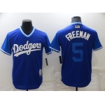 Men's Los Angeles Dodgers #5 Freddie Freeman Royal-Light Blue 2018 Players Weekend Authentic Jersey