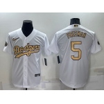 Men's Los Angeles Dodgers #5 Freddie Freeman White 2022 All Star Stitched Cool Base Nike Jersey