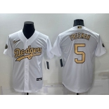 Men's Los Angeles Dodgers #5 Freddie Freeman White 2022 All Star Stitched Cool Base Nike Jersey